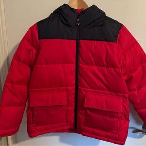 J. Crew Kids Puffer Jacket in Red and Black